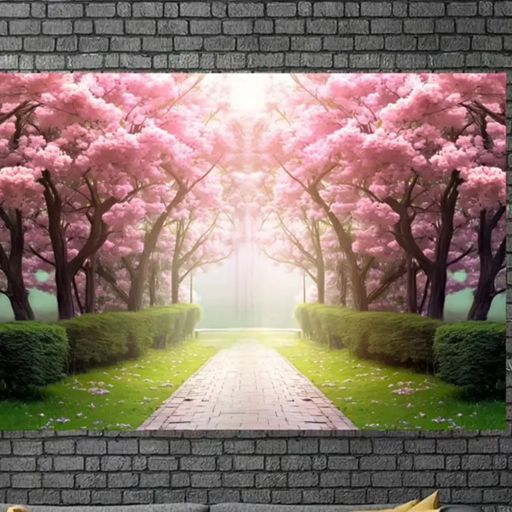 NIP Photography Backdrop or Live Shows Cherry Blossom Trees 7’ x 5’ Polyester
